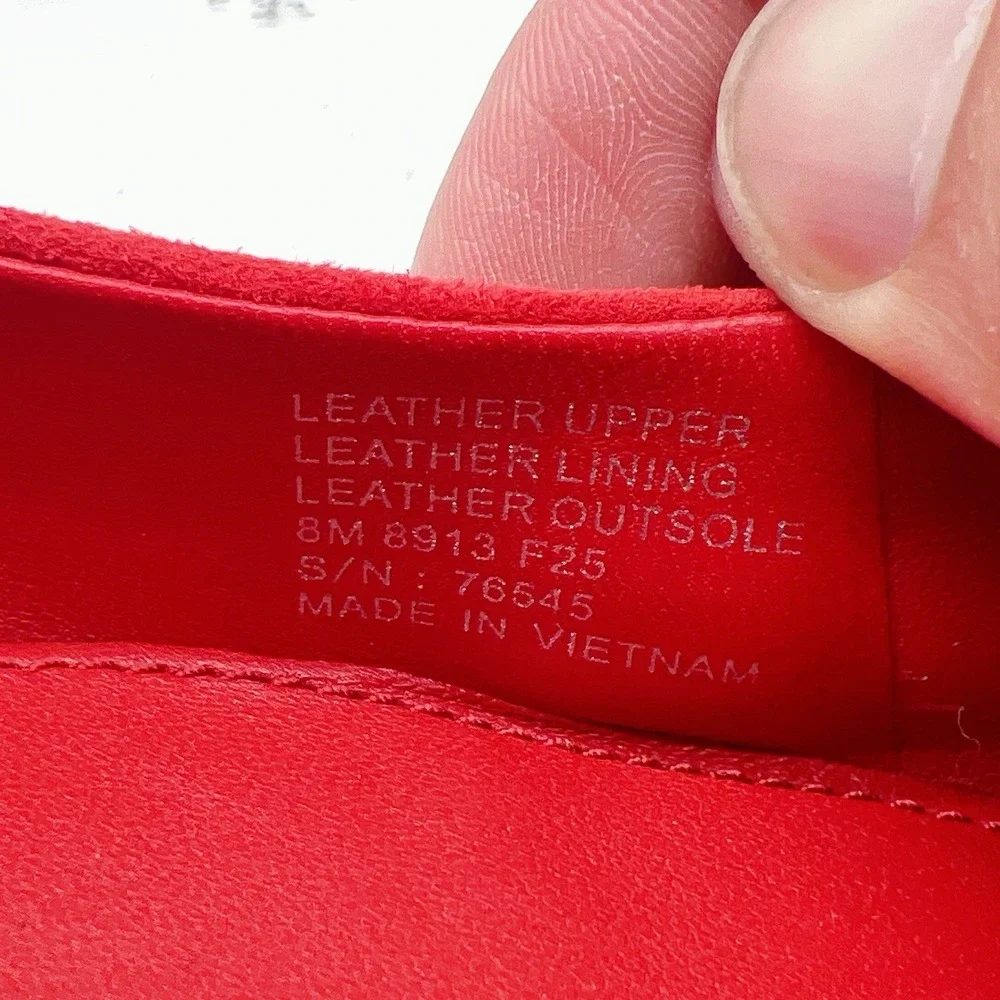 Tory Burch Georgia Women's Ballet Flats LOGO Slip On Red Suede Size US 8